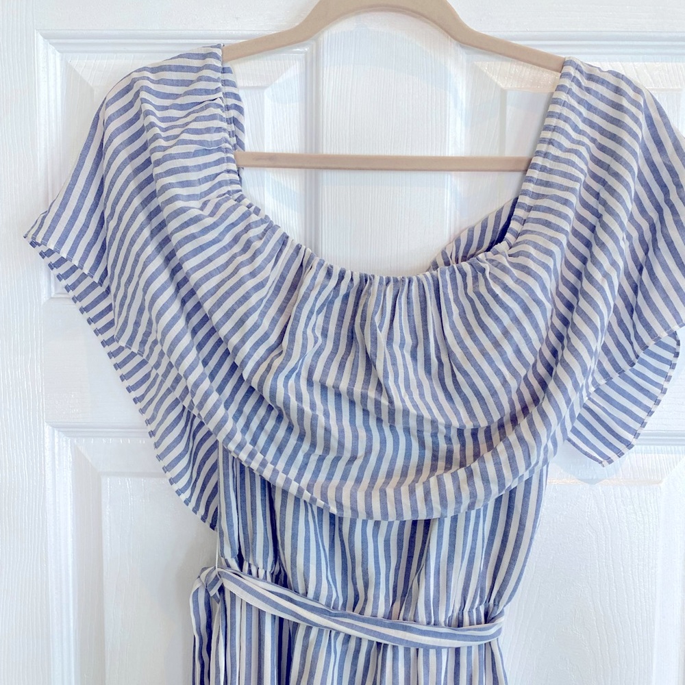 Alice + Olivia Grazi Blue and White Striped Maxi Dress - SZ 2